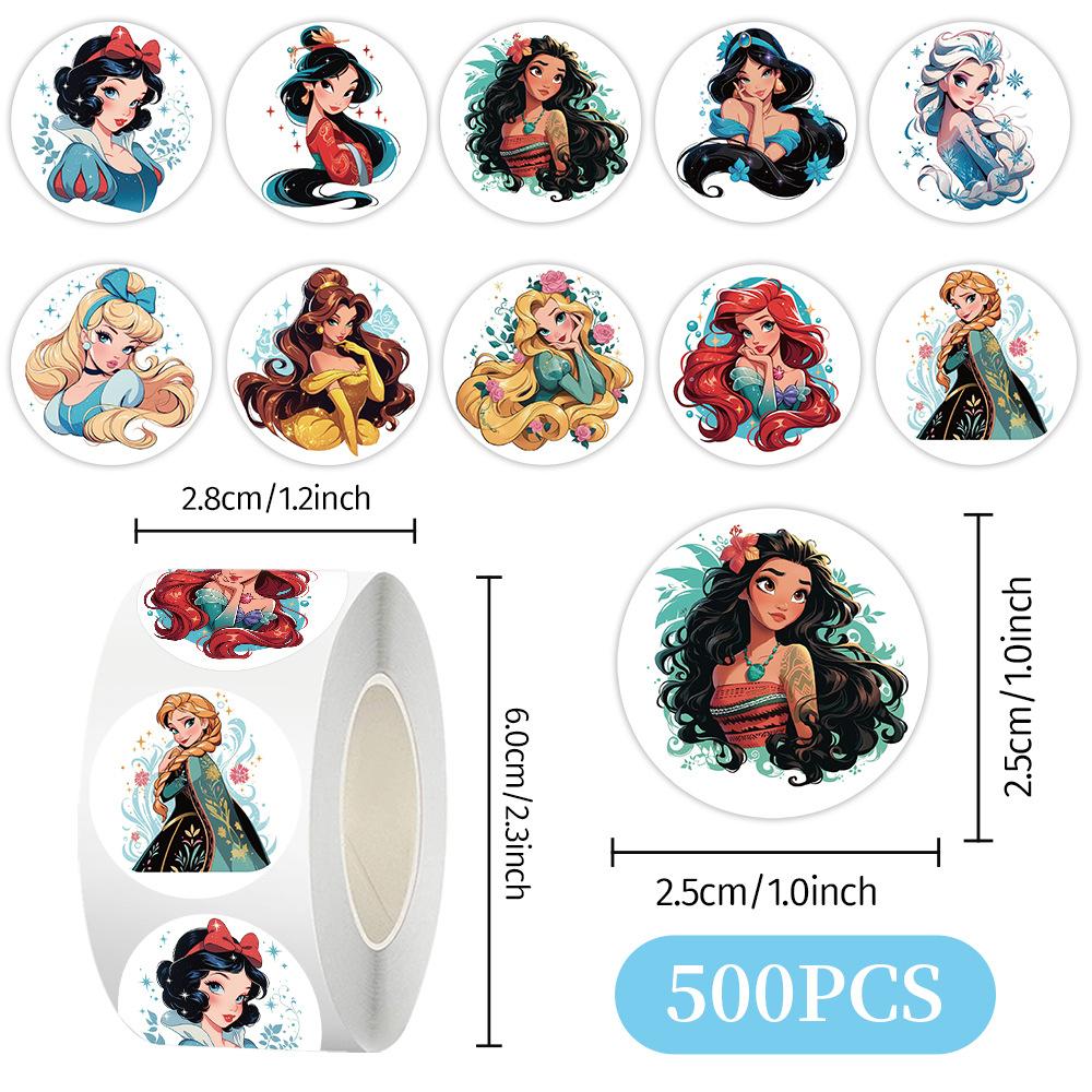 500pcs Roll Stickers Princess Cartoon Stickers Graffiti Sticker Decorate Phone Back Card Trunk Water Cup Cute Cat Stickers Gifts