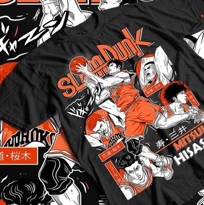 Slam Dunk Unisex Heavy Cotton Tee - Basketball Graphic Shirt, Sportswear for Fans, Gift for Athletes, Casual Tee, Anime Merch