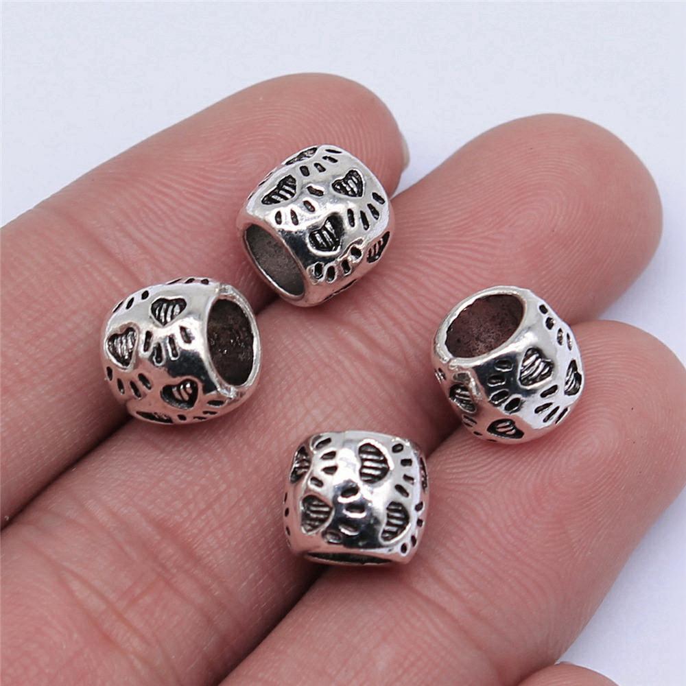 Makroporöse Großlochperlen Lose Spacer Zubehörteile Paar Schmuck Bulk Mode Kunstbedarf