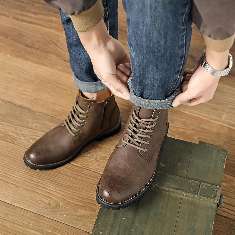 Mode Lässige Herrenstiefel Klassischer Retro vielseitiger Stil Täglich Geschäft Büro Formell Party Outdoor Übergröße Erwachsene Straßenschuhe 38-46