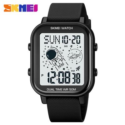 Stylish Square Astronaut Student Electronic Watch, Outdoor Sports Waterproof Multi-functional Men's Watch