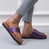 Wear Leather Drag Slope Heel Cover Toe Cool Slippers Women's Foreign Trade Large Size Spot
