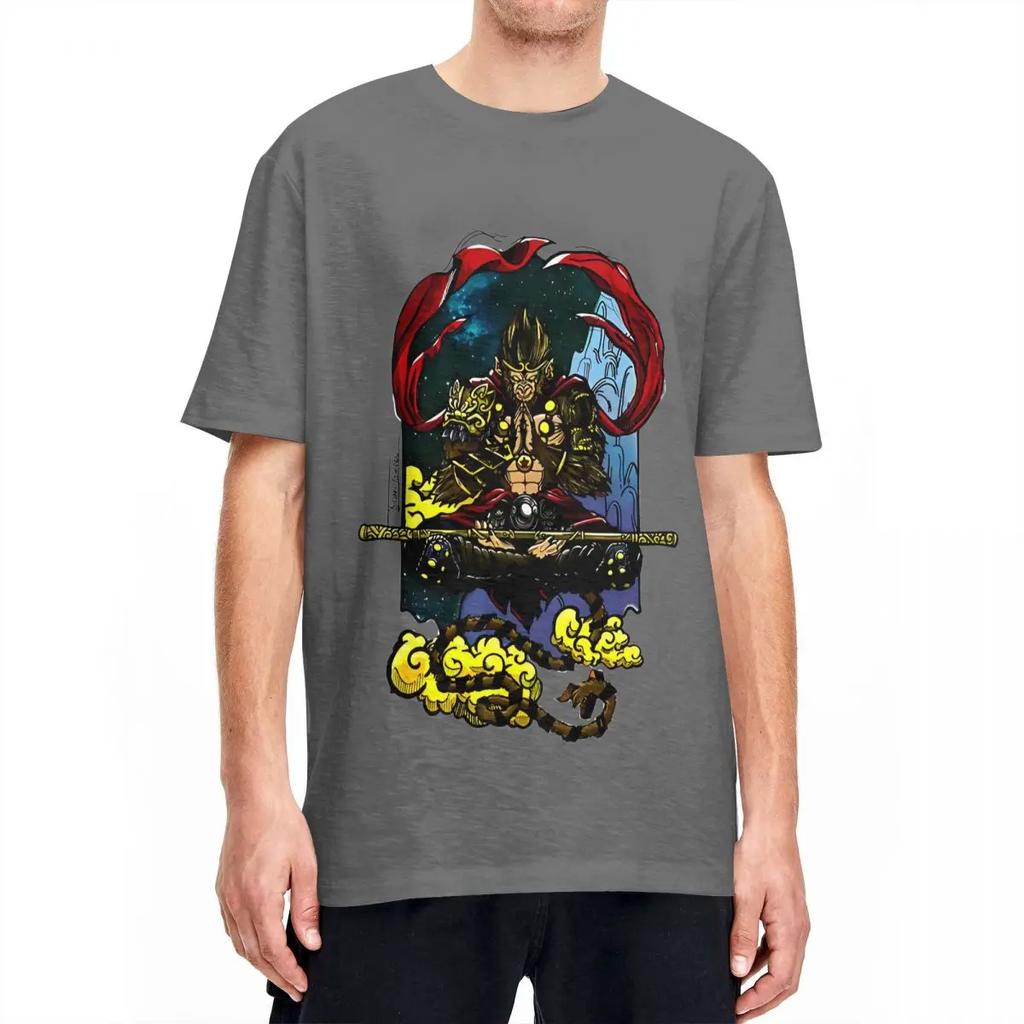 SUN WUKONG Color Black Myth T-Shirt Trendy Cool T Shirts Short Sleeve Street Style Tops Summer Pure Cotton O Neck Oversize Tees