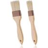 2 Pcs Natural Bristle Pastry Brush, Beech Wooden Handle Basting and BBQ Brushes for Cooking, Butter, Oil, Marinade, Grilling & Baking, Kitchen Food