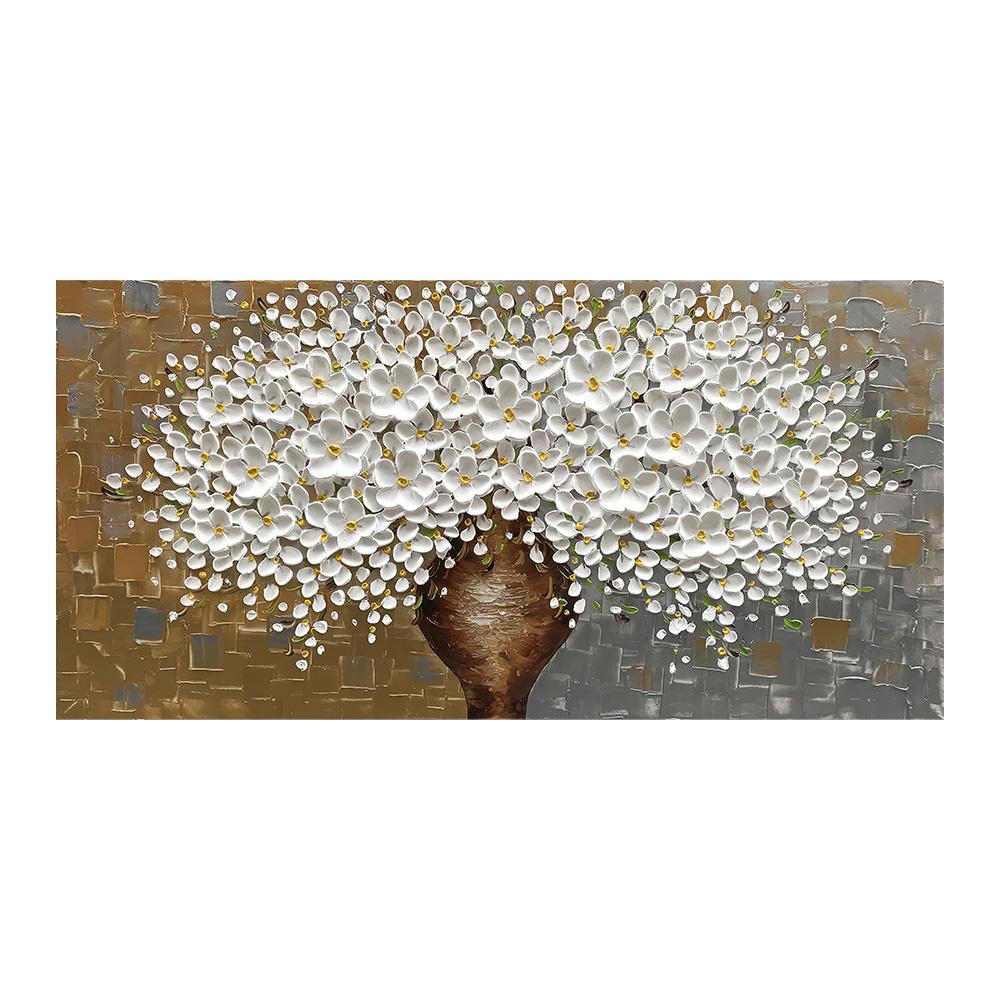 Nordic Luxury Floral Tree Posters and Prints Wall Picture Modern Abstract White Flower Picture Canvas Painting for Gallery Home Decor