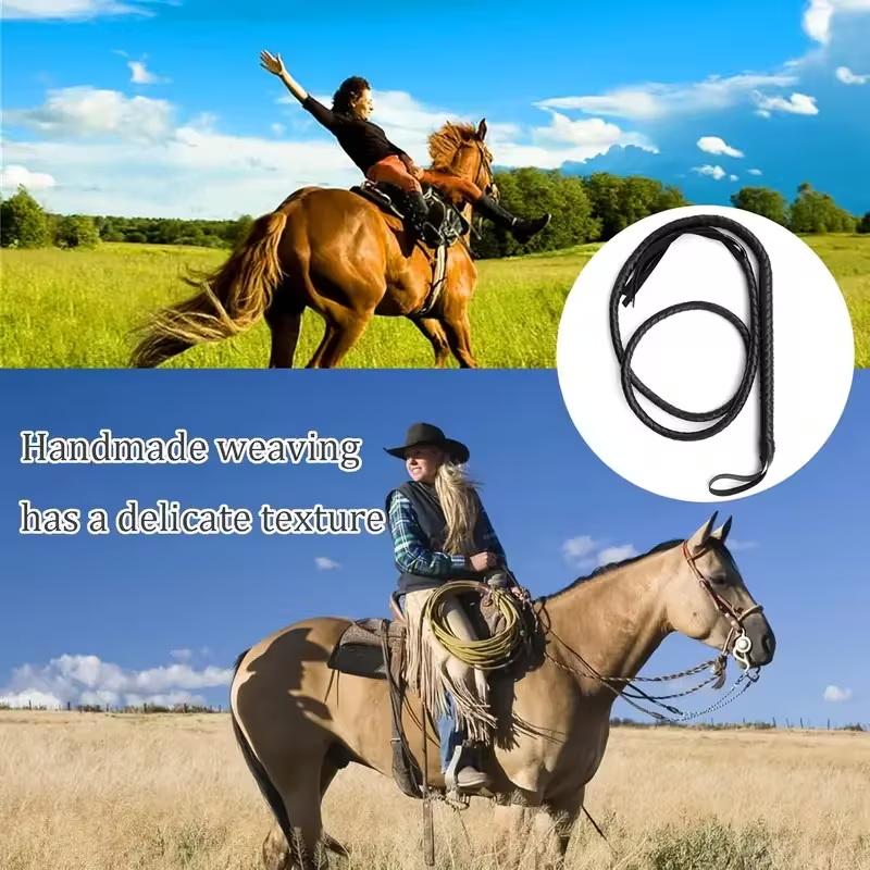 1 Stück Western-Cowboy-Peitsche für Reiter mit ergonomischem Griff und langem Griffdesign, geeignet für Reitsportbegeisterte.