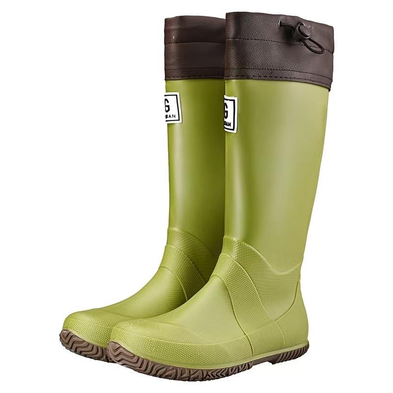 New waterproof shoes high-top dynamic waterproof rain shoes wear-resistant yellow outdoor summer wading rain boots rubber shoes