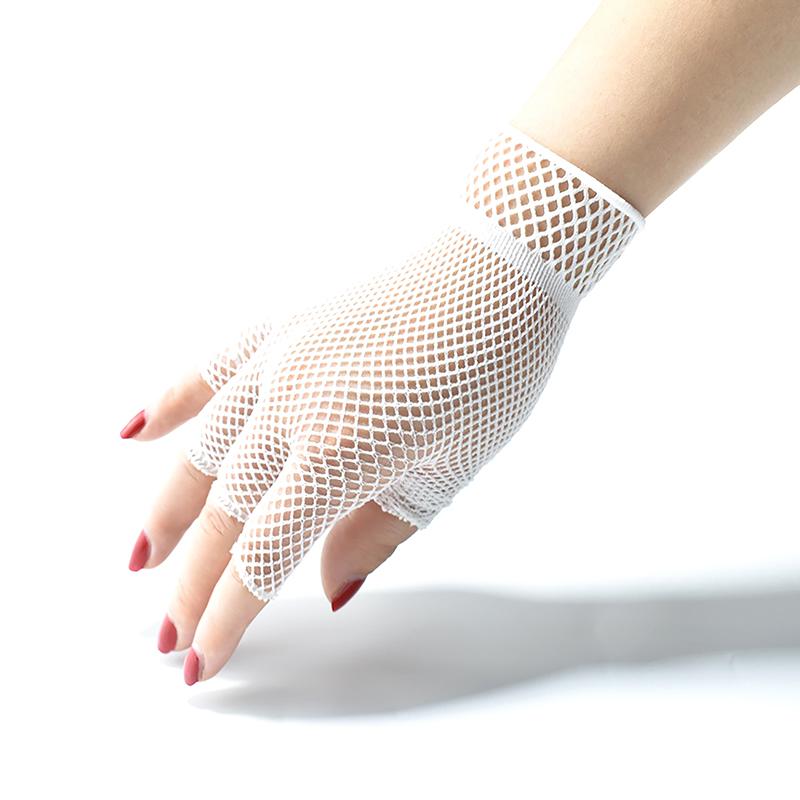 1Pair Half Finger Stretch Unisex Short Fishnet Gloves  Girl Fingerless Mesh Glove Punk Rock Fancy Night Club Sexy Gloves