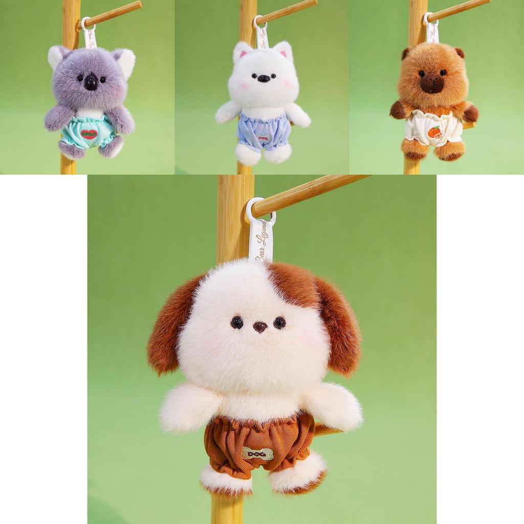 Cute Capybara Dog Koala Plush Keychain With Soft Polyester Filling For Bags And Gifts