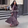 European-American Bell Sleeve Printed Evening Dress - Sexy, Stylish French Style Women's Clothing.