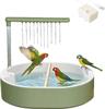 Parakeet Bird Bath for Cage Indoor,Parrot Bird Shower Budgie Bath Splash Guard, Automatic Circulating Water Bathtub for Pet Bird