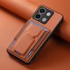 Carbon Fibre Foldable Vertical Cards Bag Case For Redmi Note 13 Pro Plus 12 11 13T 13C POCO X6 X5 14 Ultra Kickstand Solt Cover