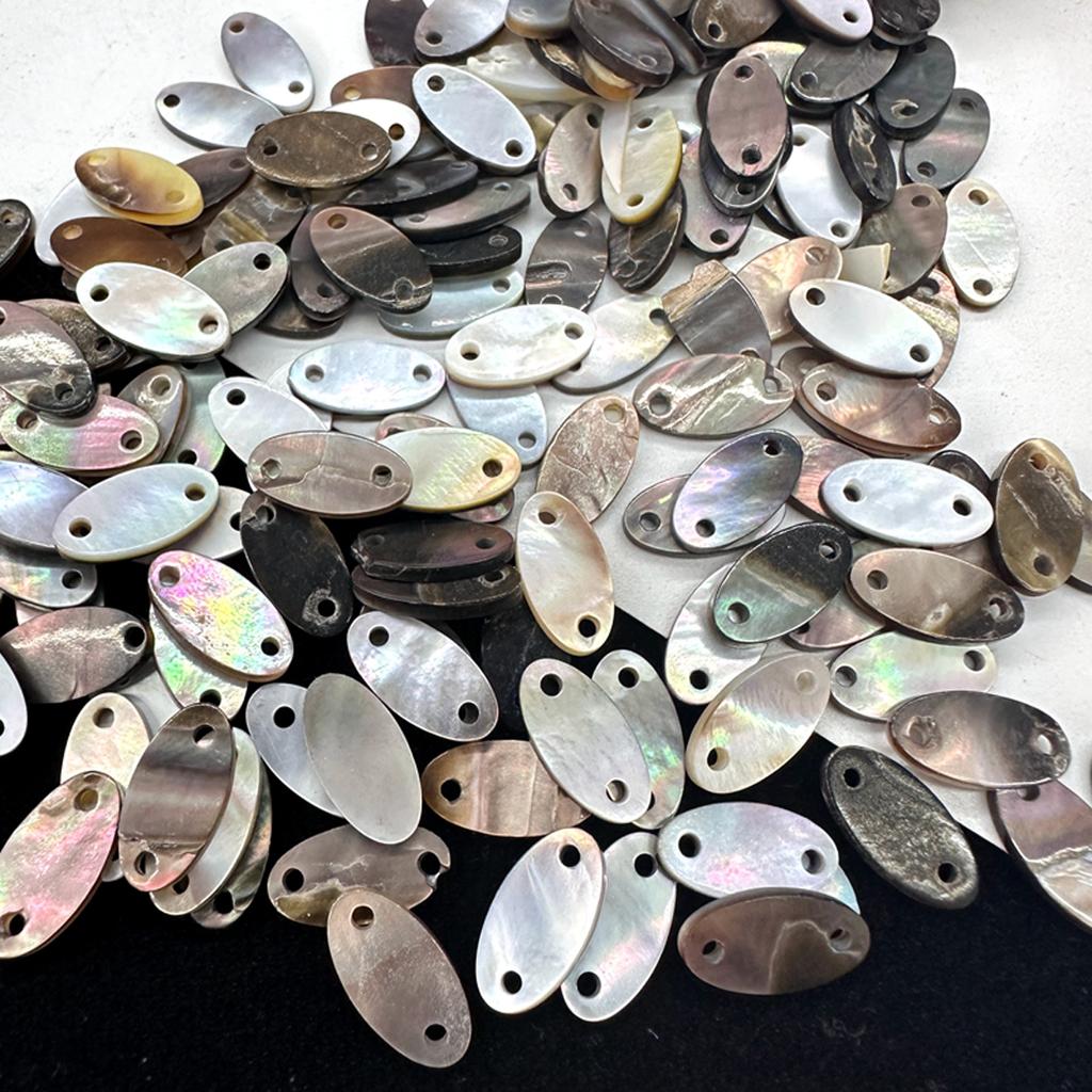 20Pcs, Natural Shell Pendant Connector, Handmade Oval Charms Connectors for Jewelry Making DIY Necklace Accessories
