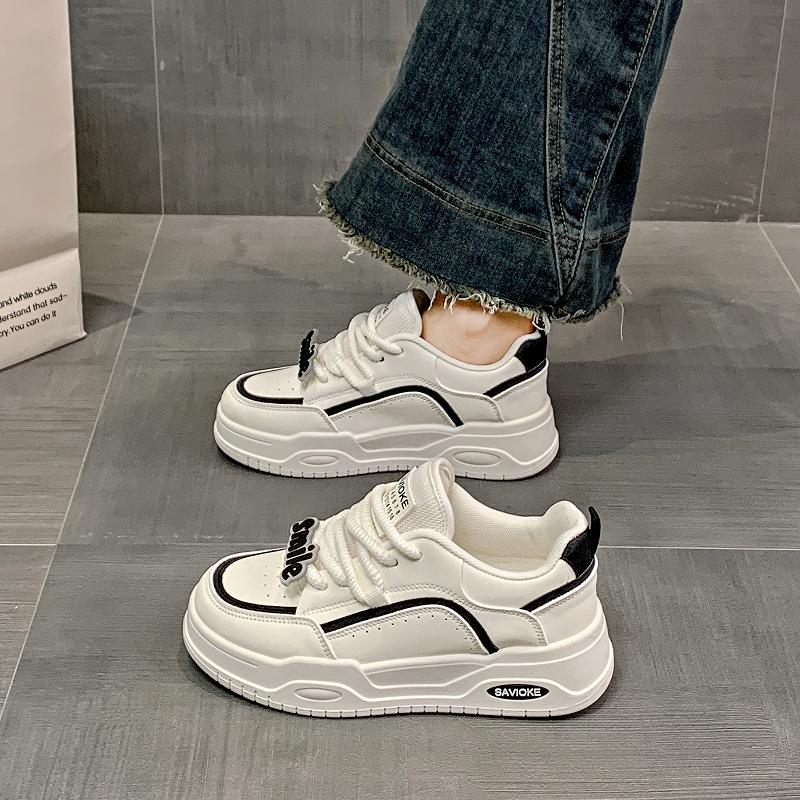 CRLAYDK 2025 Spring Womens Sneakers Walking Flats Low Top Casual Lace Up Platform Tennis Shoes Classic Skateboard Sport Trainers