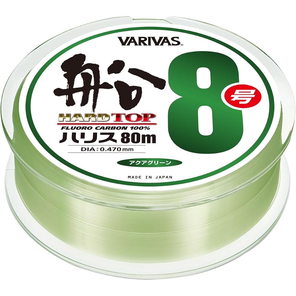Varivas Hard Top Fluorocarbon Fishing Line 80m 8号 Aqua Green