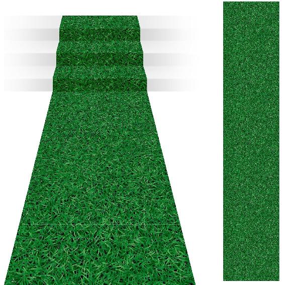 Timgle Disposable Grass Plastic Carpet Runner Indoor Outdoor Faux Grass Rug for Floor Patio Lawn Balcony Birthday Wedding Theme Prom Decor(3.28 x