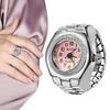 Orologio da dito punk vintage Mini cinturino elastico in lega Orologi Anelli per coppie Orologio per gioielli Orologio al quarzo romano retrò Anello per donna e ragazza