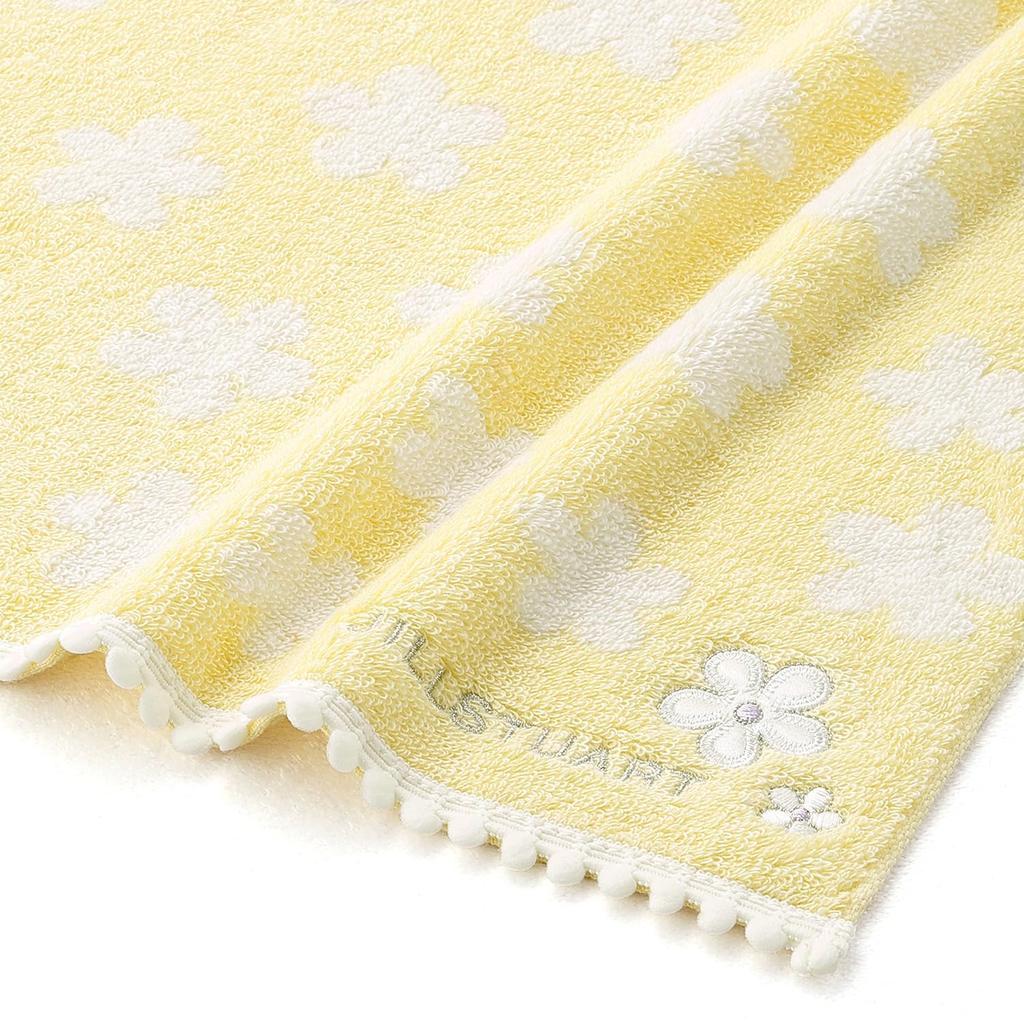 JILL STUART Colore Face Yellow Fluffy 34 x 80cm Towel, Flower, Cotton, 58-1892150, Approx.