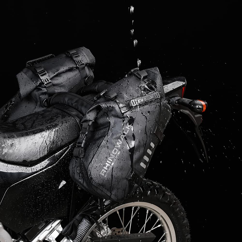 Rhinowalk Motorcycle Saddle Bags Waterproof Shockproof Motor Side Bags Shoulder Bags Motorbike Pannie 18L (9L*2) for Most Adventure and Sport Bikes Mo