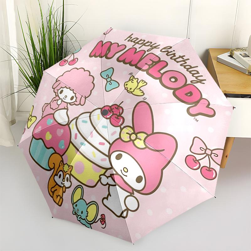 1pc My Melody Automatic Opening/Closing Umbrella with Foldable Design, Iron Frame, Outdoor Use, Perfect Gift for Fans, Travelers, Daily Use.A050
