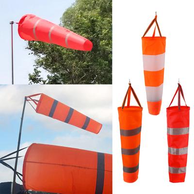60/80/100cm Windsack Outdoor Windrichtungsmessung Reflektierendes Band Reißfest Wetterfahne für Flughafen Luftfahrt Garten Bauernhof