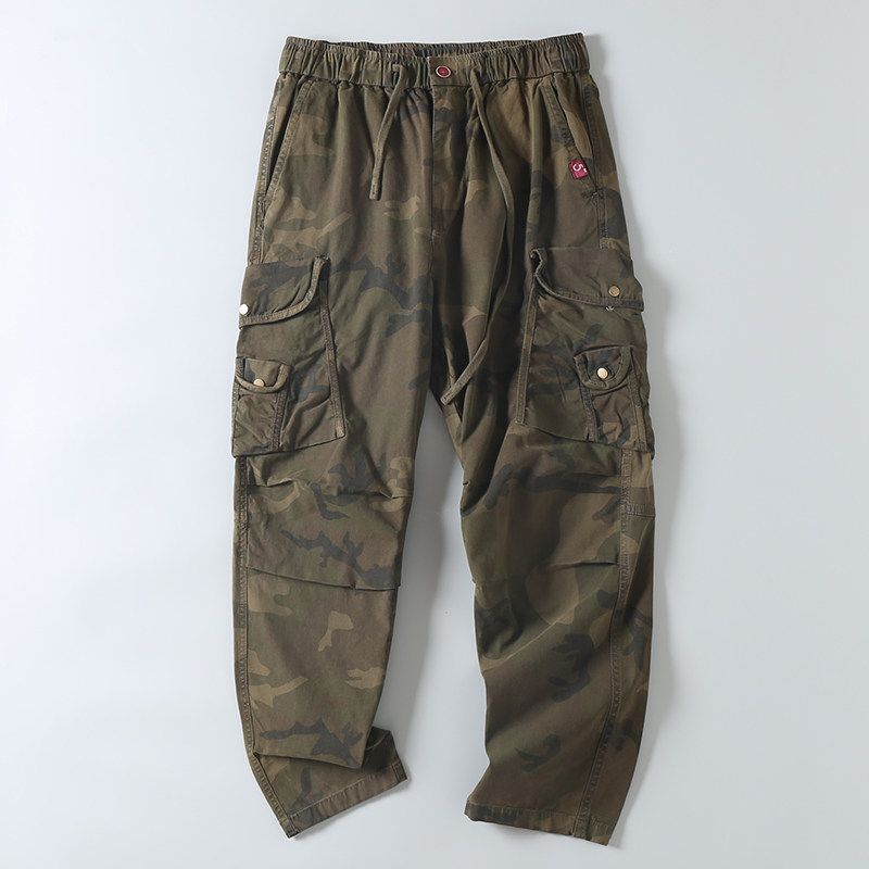 Export Goods Autumn American-Style Casual Cool Pure Cotton Straight-Leg Pants for Men, Fashionable Camouflage Versatile Multi-Pocket Cargo Pants