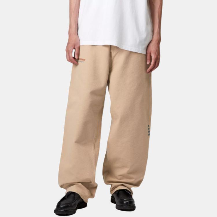Carhartt WIP Single Knee SS25 Straight Loose Fit Zipper Fly Back Pocket Pattern Comfortable Simple Casual Pants Men pants I035560-07E-60