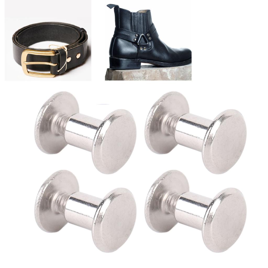 100 Sets Rivet and Screw Stainless Steel M2.5 Flat Round Head Rivet Fastener Set for Leather Crafts Clothing Decoration