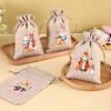 6Pcs Easter Linen Gift Bag Bunny Candy Cookie Packing Bag Spring Easter Party Favor Supplies Kids Candy Gifts Easter Decor 2026