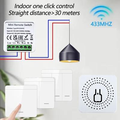 433MHz RF Drahtloser Relais Schalter Empfänger Smart Home 1/2/3 Fach Fernbedienung Wandpanel Modul mit 2-Wege Steuerungsfunktion