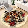 1pc Tiger Head Design Chair Carpet for Office, Round Non-Slip Durable Large Size Office Carpet, Suitable for Office, Beautiful Decoration