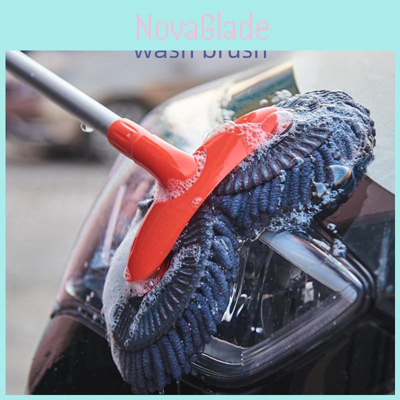Premium Chenille Car Wash Mop Brush Soft Bristles Extendable Long Handle Scratch-free Cleaning Tool