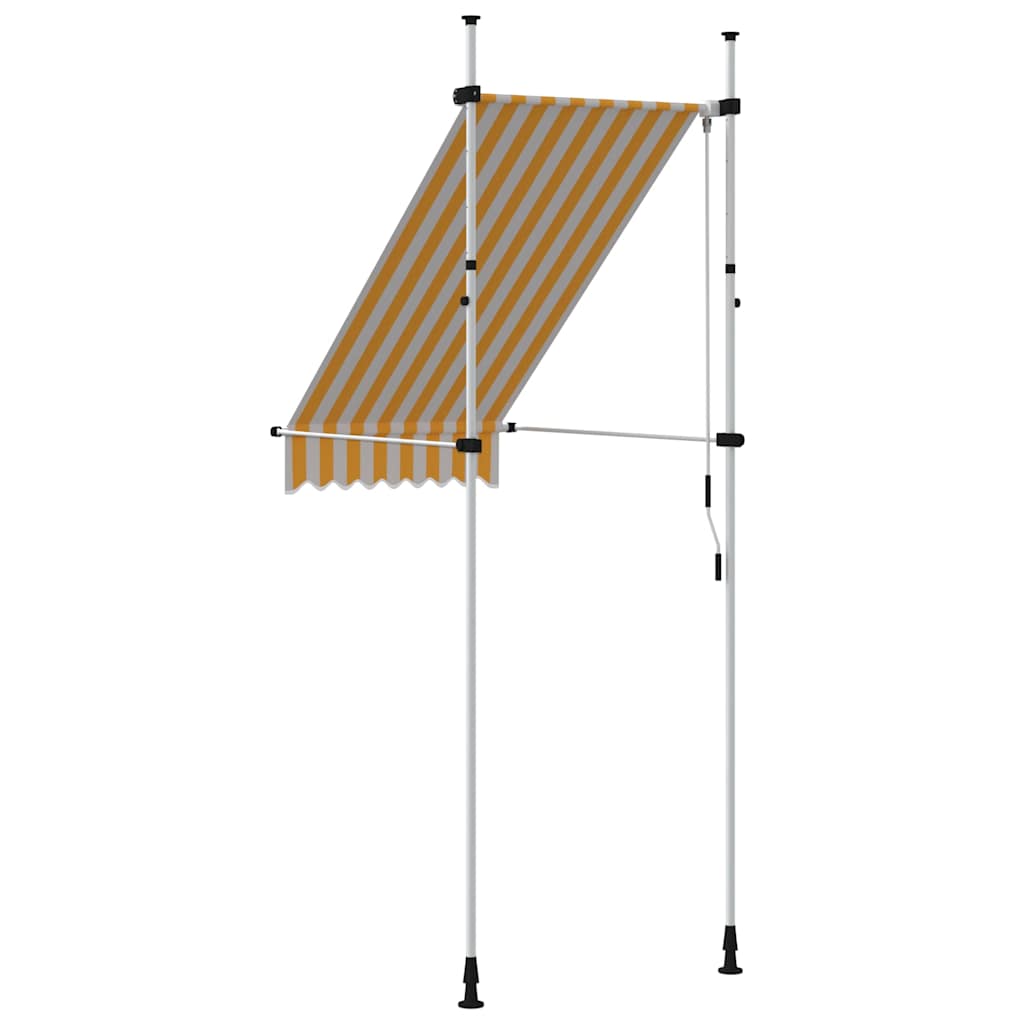 Retractable Manual Awning 100 Cm Orange White Striped