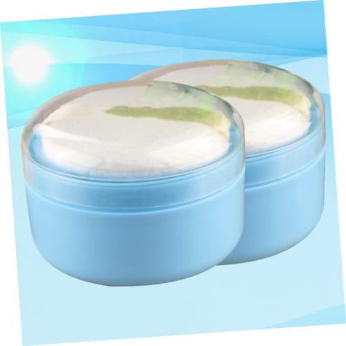 GARVALON Baby Powder Puff Box, Talcum Powder Puff Case, Durable Material, One-Hand Operation, Gentle On Skin, Newborn Care Supplies, 2-Pack