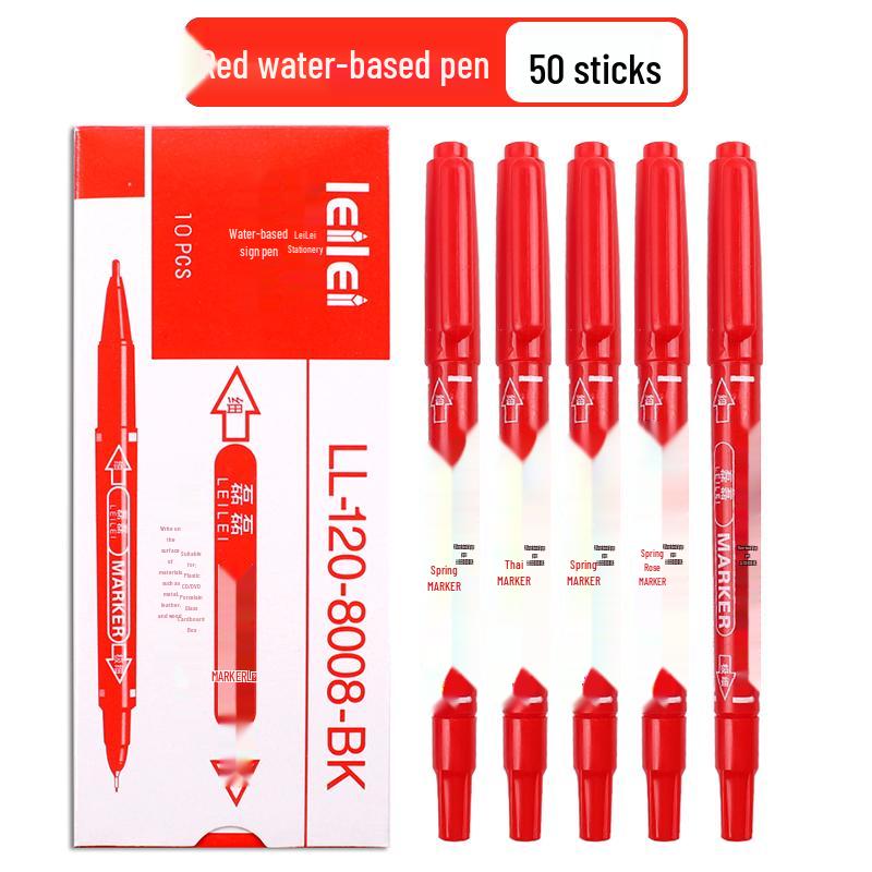 **Çift Uçlu Küçük Çocuk Çizim Kalemi - Siyah/Kırmızı/Mavi, İnce Uçlu, Su Bazlı**