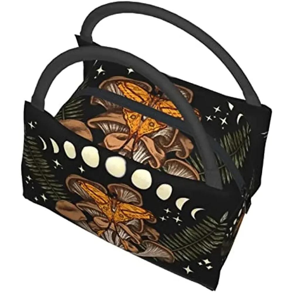 Genți de prânz termoizolate cu molie ciupercă pentru femei bărbați, genți cooler reutilizabile pentru prânz, tip tote, cutie pentru pregătirea mesei pentru muncă, picnicuri sau călătorii