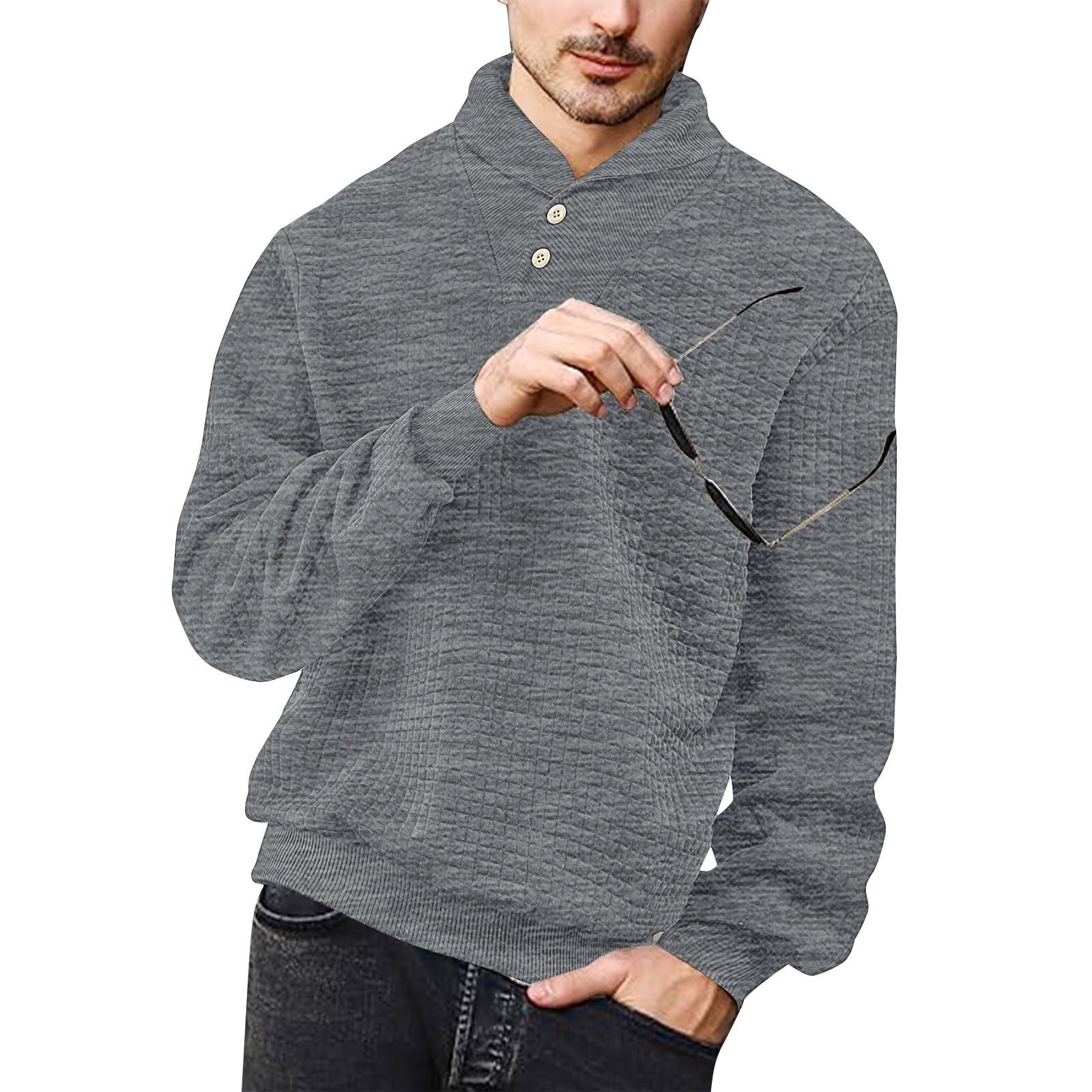 

Men s Solid Color Lapel Plaid Sweatshirt Men s Casual Fashion Sweatshirt XXL