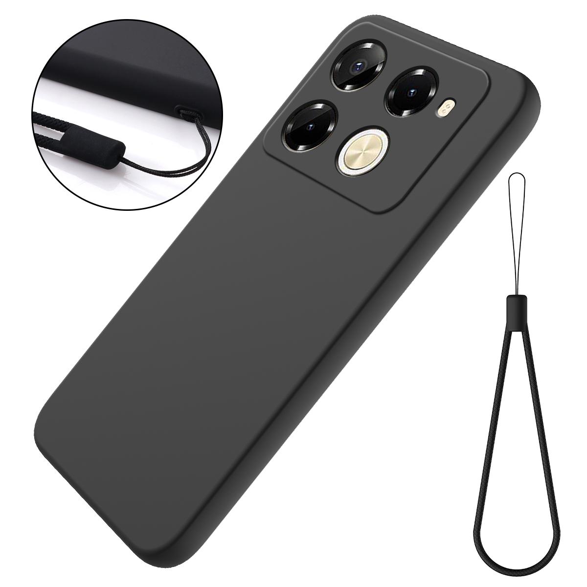 

Для Infinix Note 40 Pro 5G/Infinix Note 40 Pro+ Чехол Мягкий Ультратонкий Жидкий Силиконовый Чехол для Телефона Black