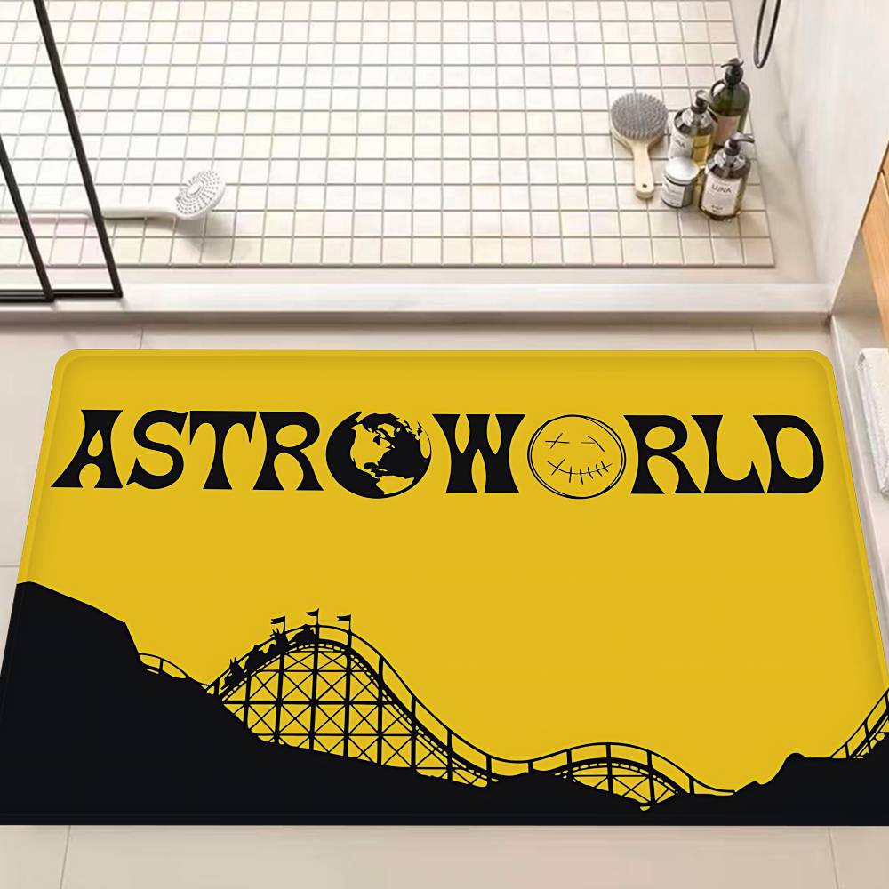 Travis Scott Astroworld Door Mat Cheaper Anti-slip Modern Living Room Balcony Printed Bedside Mats