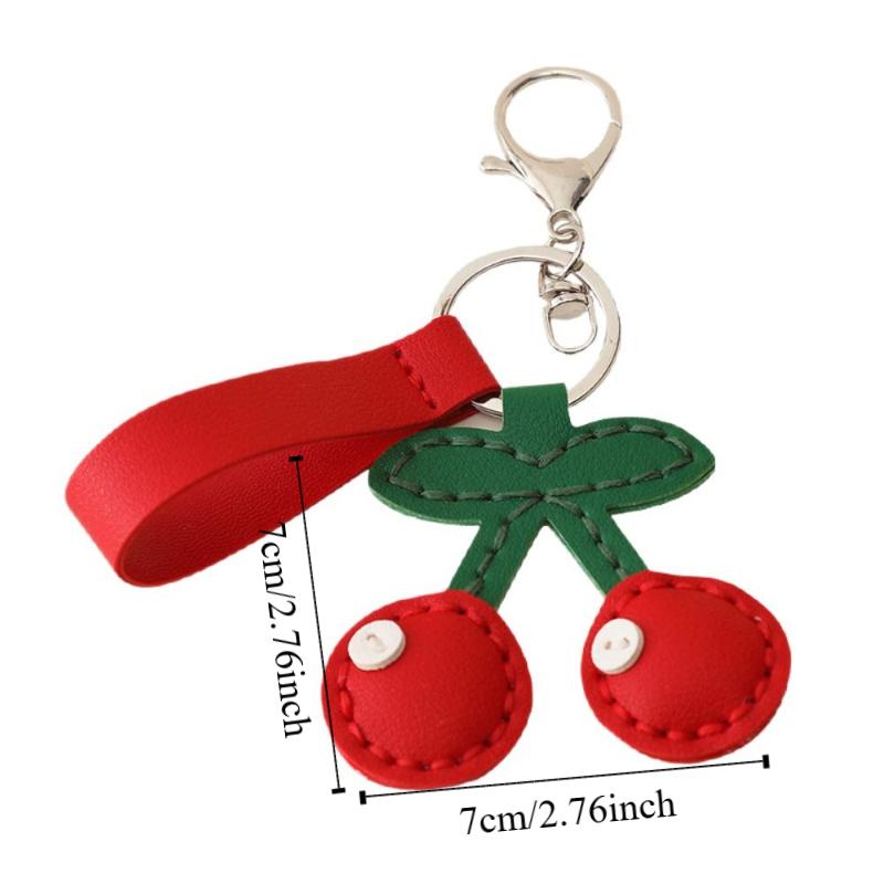 Cute Fruit Pendant Strawberry Bag Pendant Portable Leather Keychain  Gift