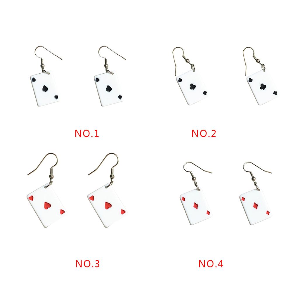 Women Funny Playing Card Drop Earrings Interesting Personlized Ear Hook Teenages Christmas Gifts Jewelry Eardrop