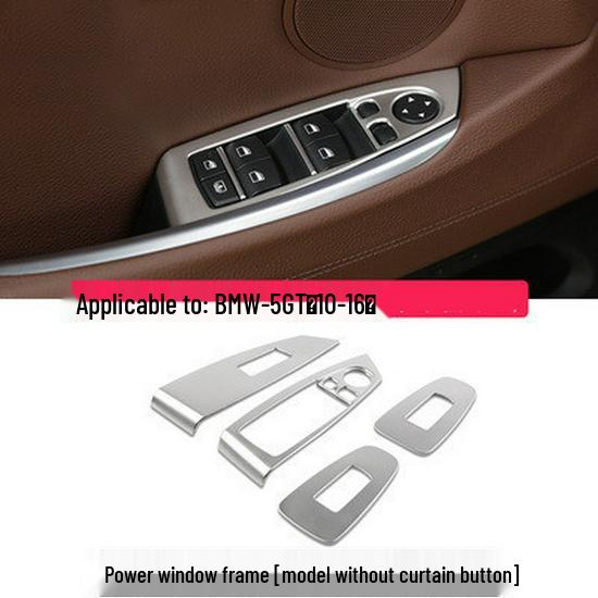 BMW 5 Series GT Interior Modification: Center Console Vent & Window Lift Handle Bright Strip Stickers for 528 535i.