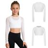 Top Sportivi Hip Hop Dance per Bambine e Ragazze, Manica Lunga, Rete, Crop Top con Gilet Integrato per Yoga, Allenamento, Corsa, Abbigliamento Attivo