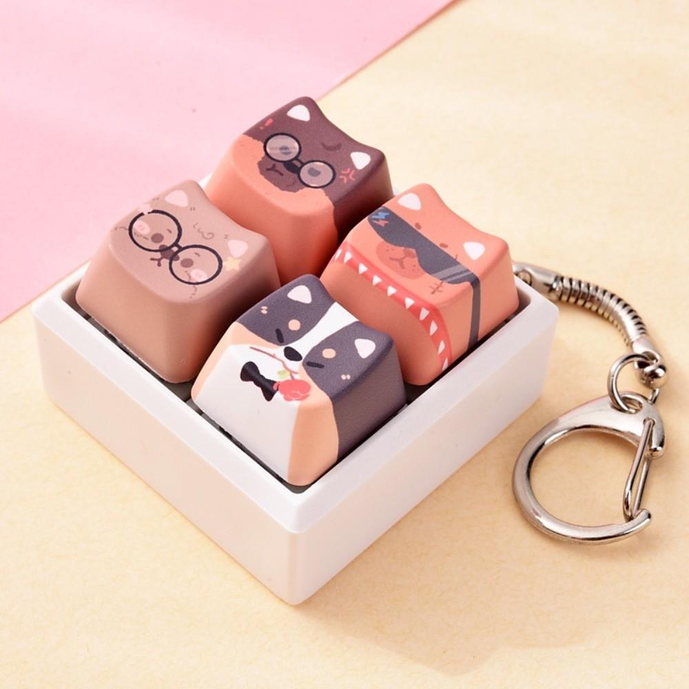 Kawaii Fidget Toy Keychain Relax Button Mechanical Keyboard Keying Puppy Fans