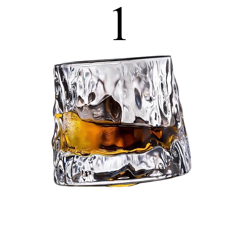 Glacier Tumbler glass Crystal Glass Creative plum fruit glass Rotating Whiskey glass Ocean glass
