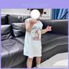 Cartoon Girl Summer Tank Dress With Cotton Fabric For Toddler Kids