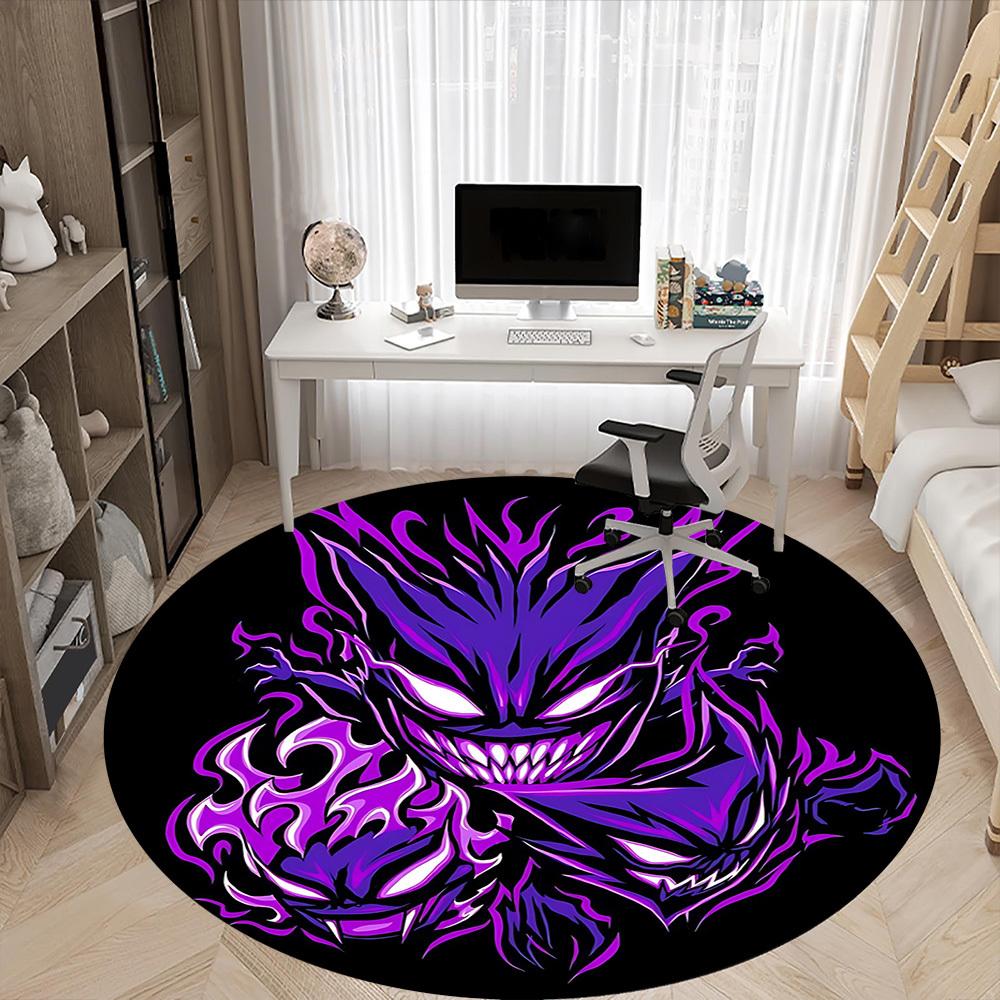 1pc Evil Spirit Office Round Area Rug, Under Office Chairs Bedroom Living Room Home Decor, Room Deco