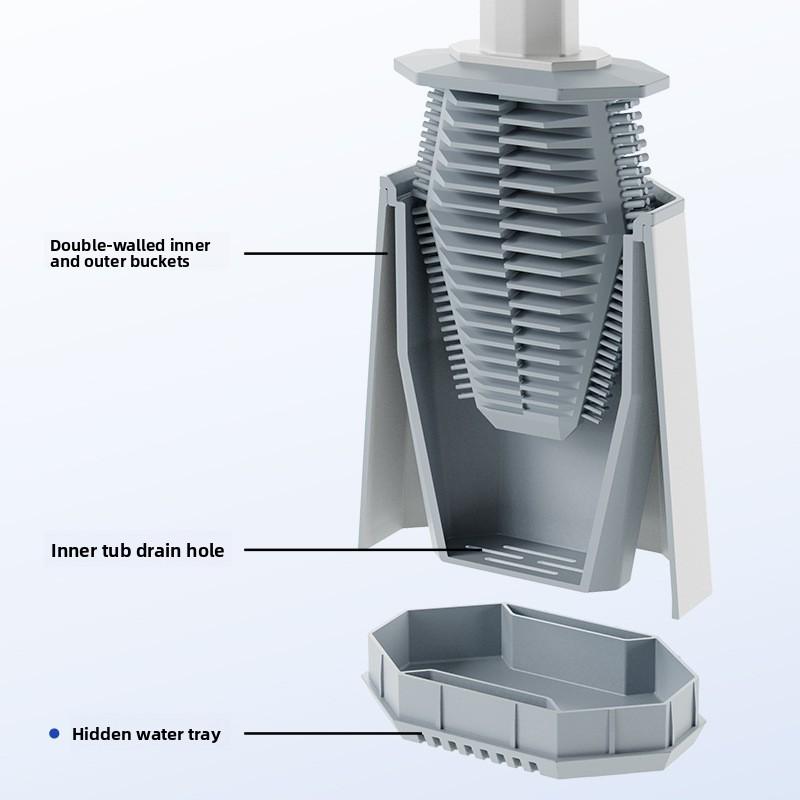 Silicone Toilet Brush, Household Toilet Brush with No Blind Spots, Wall-mounted Toilet Brush Set