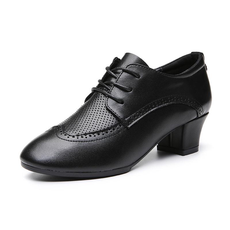Girls Tango Salsa Performence Practice Woman Sneaker Ballet Shoes Women Latin Dance Shoes Leather Lace-up Ballroom Shoe