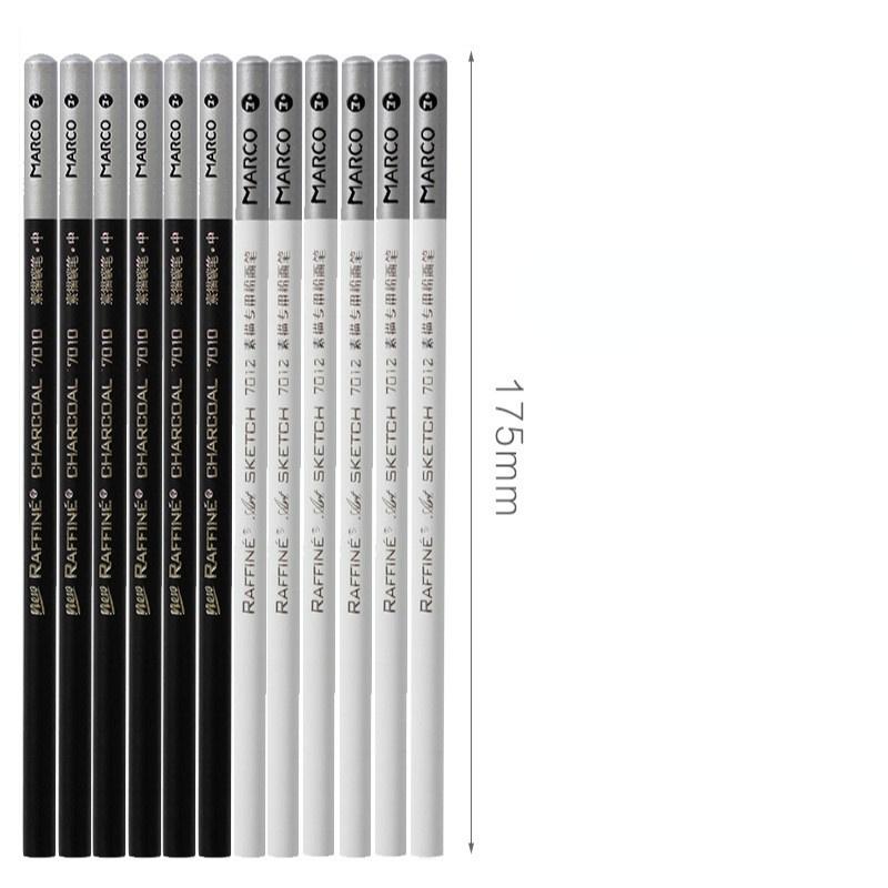 Marco White Charcoal Pencil Profesional Black Charcoal Pen Sketch Drawing Para Dibujar Papeleria Soft-medium-hard Chrcoal Pen